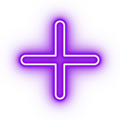 Neon purple plus cross icon